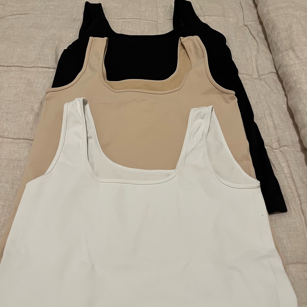 LOFT Black, Beige, and White Tank Tops